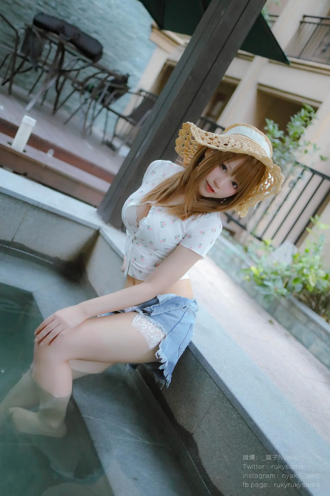 Nyako喵子 – NO.27 温泉蕾丝睡衣-温泉 [80P]插图2